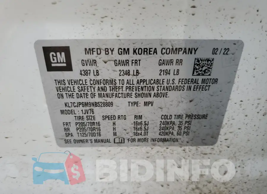 KL7CJPSM9NB528809 Photo# 12