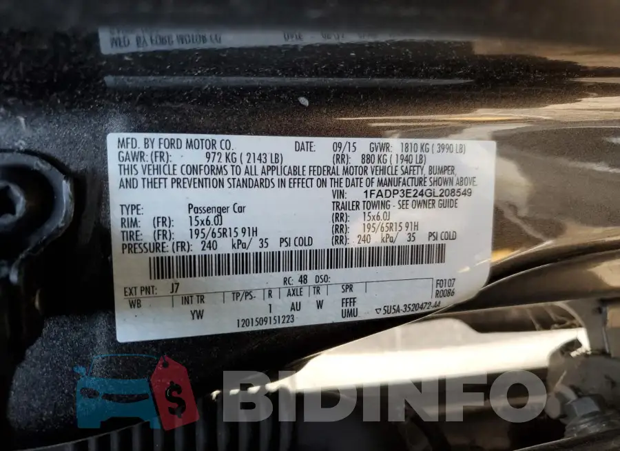 1FADP3E24GL208549 Photo# 12