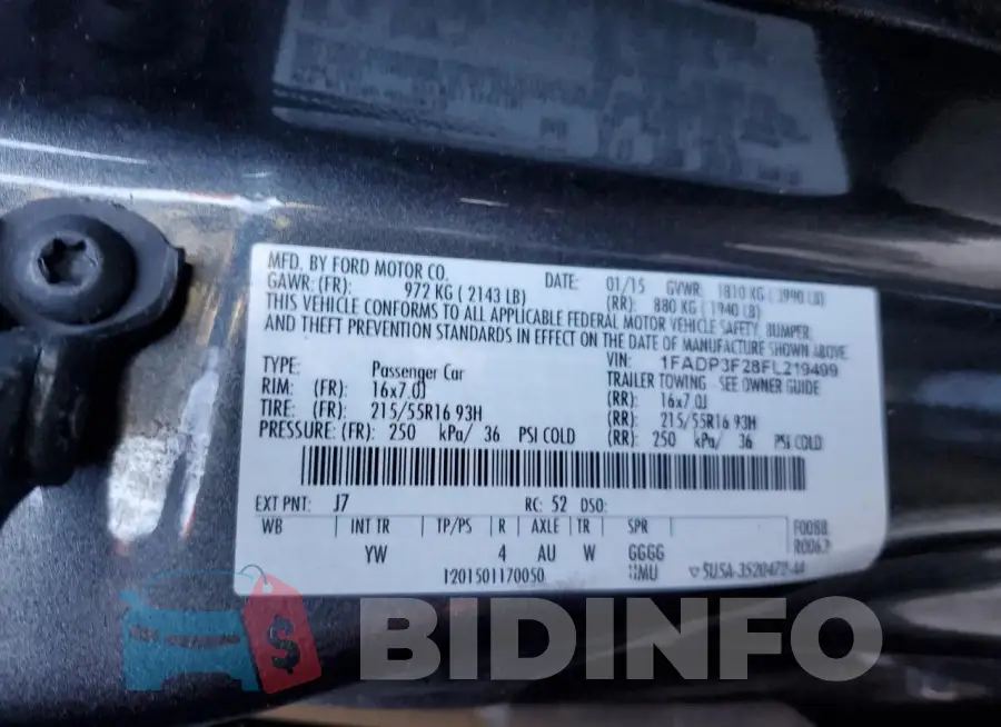 1FADP3F28FL219499 Photo# 12