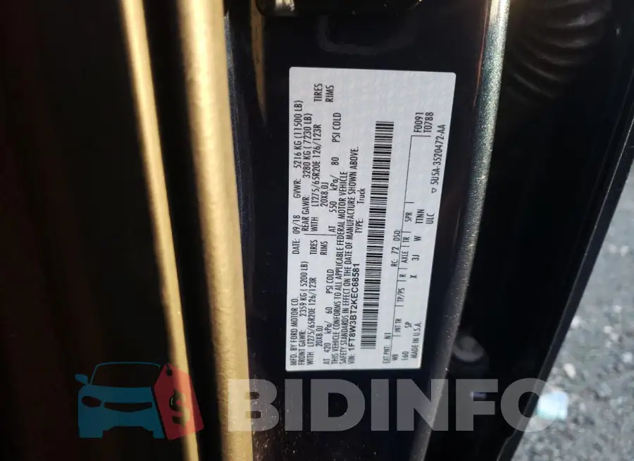 1FT8W3BT2KEC68581 Photo# 12