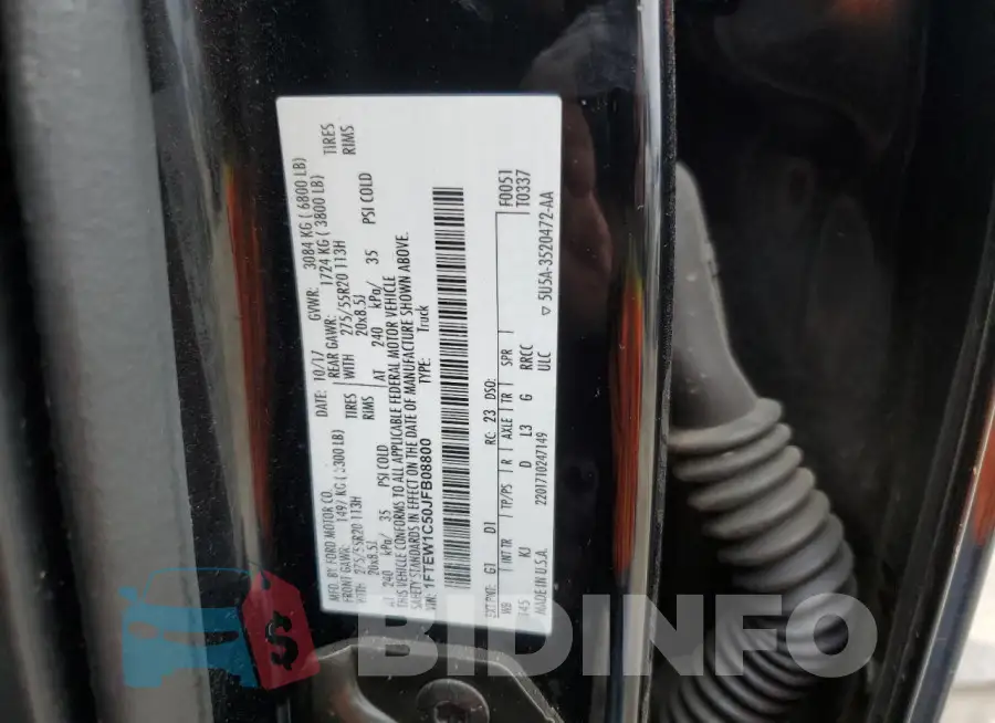 1FTEW1C50JFB08800 Photo# 12