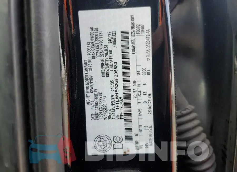 1FTEW1EG2GFB05680 Photo# 12