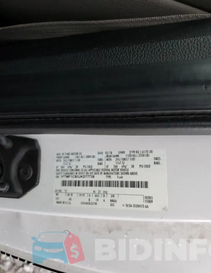1FTMF1CB5JKD77738 Photo# 12