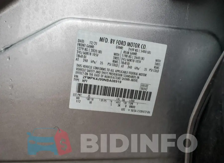 2FMPK4J99NBA08919 Photo# 12