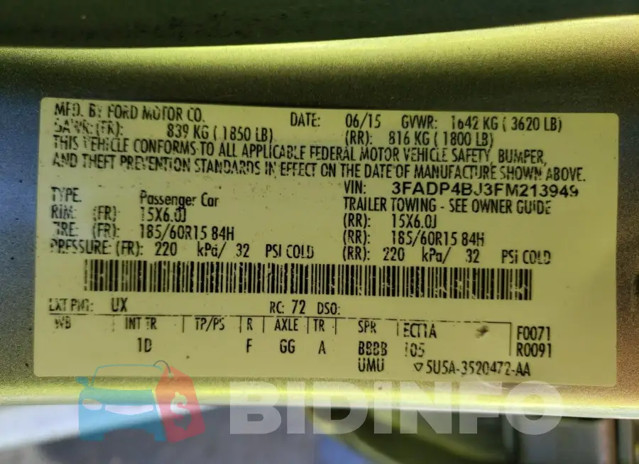 3FADP4BJ3FM213949 Photo# 13