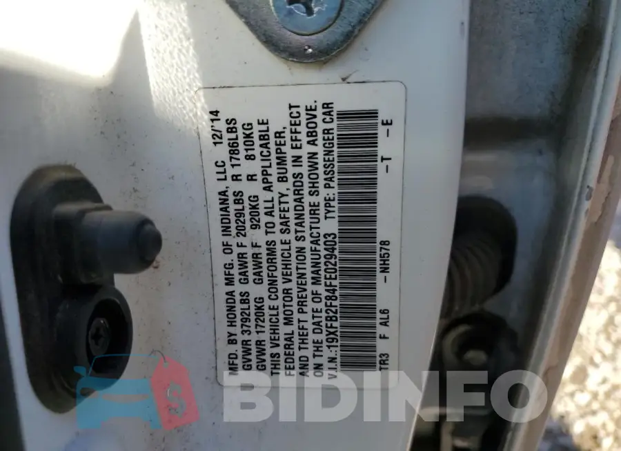 19XFB2F84FE029403 Photo# 12