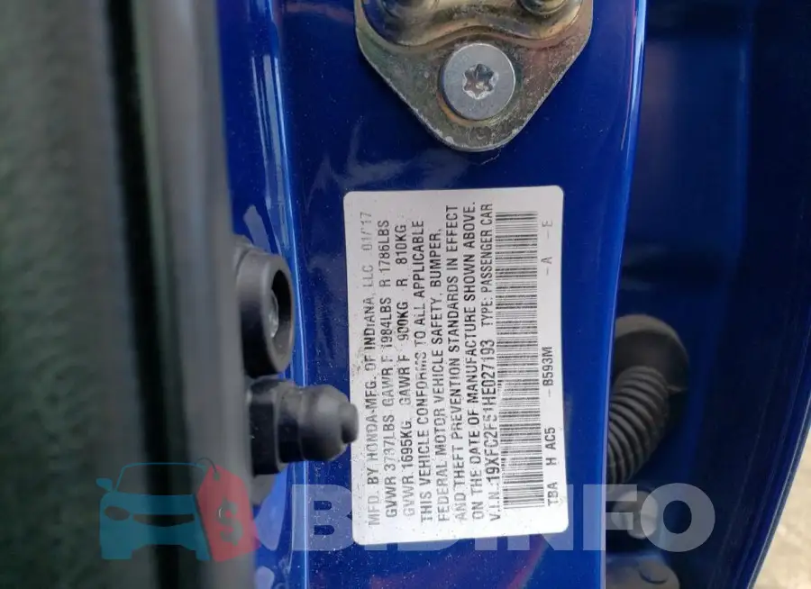 19XFC2F51HE027193 Photo# 13