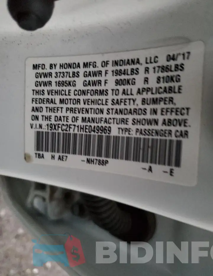 19XFC2F71HE049969 Photo# 12