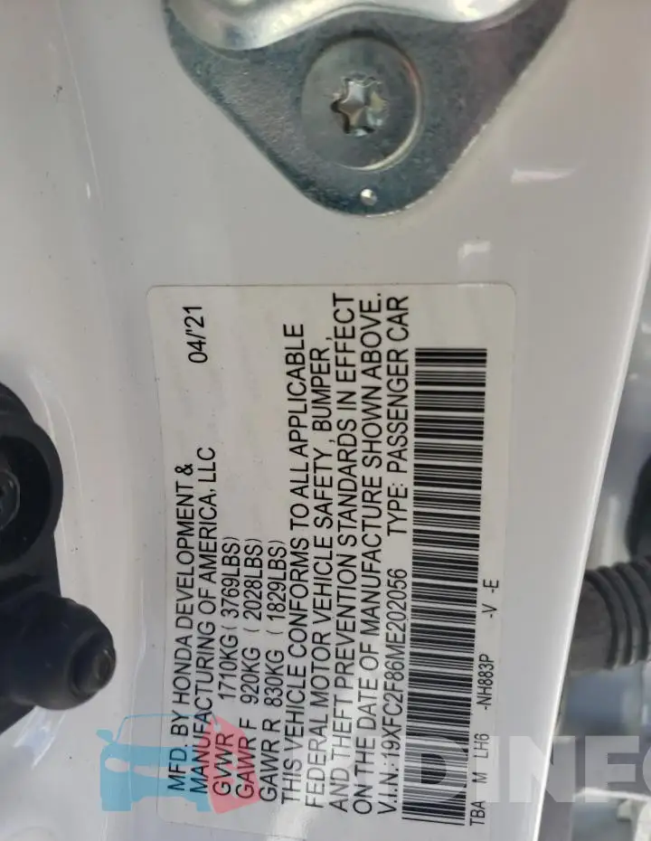 19XFC2F86ME202056 Photo# 12
