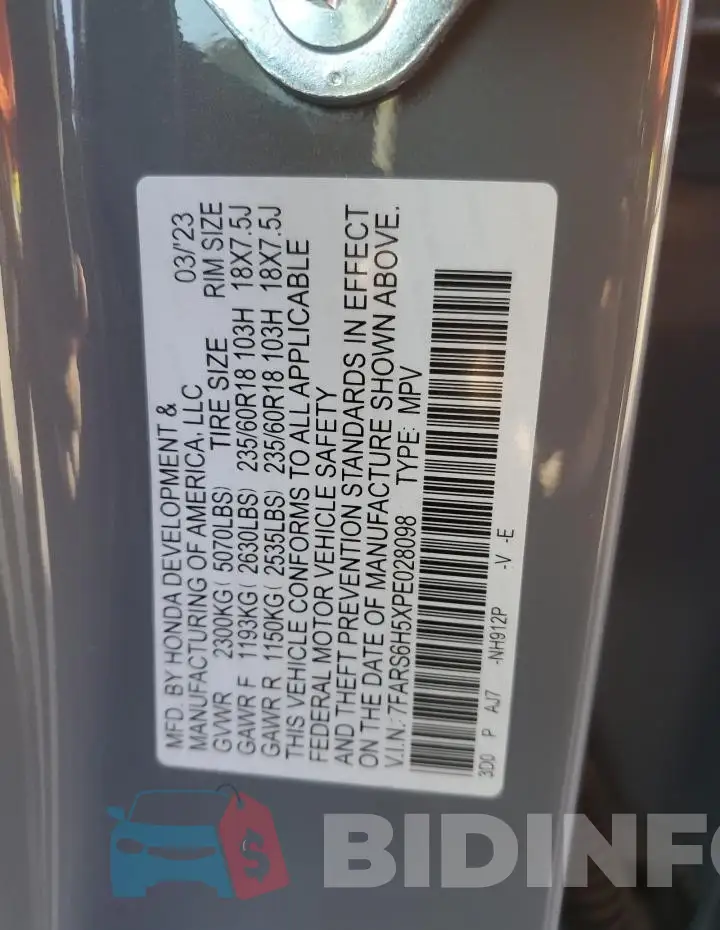 7FARS6H5XPE028098 Photo# 12