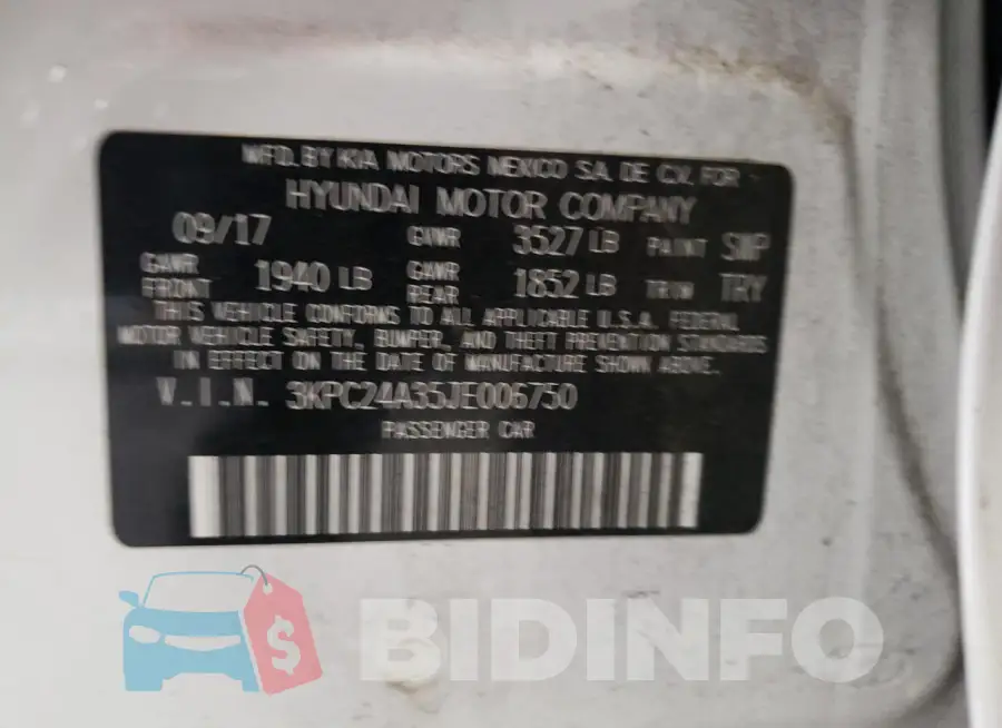 3KPC24A35JE006750 Photo# 12
