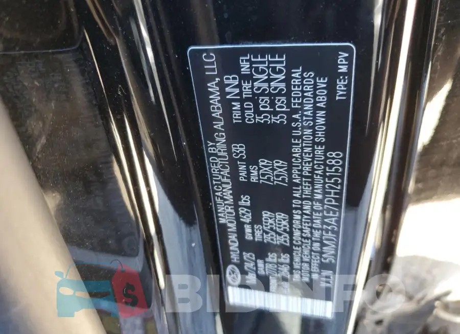 5NMJF3AE7PH251588 Photo# 14