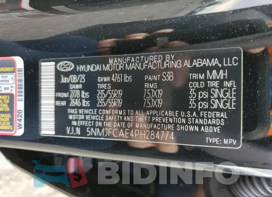 5NMJFCAE4PH284774 Photo# 12