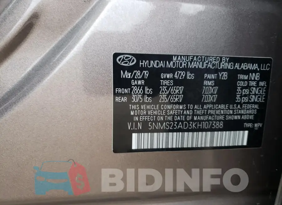 5NMS23AD3KH107388 Photo# 12