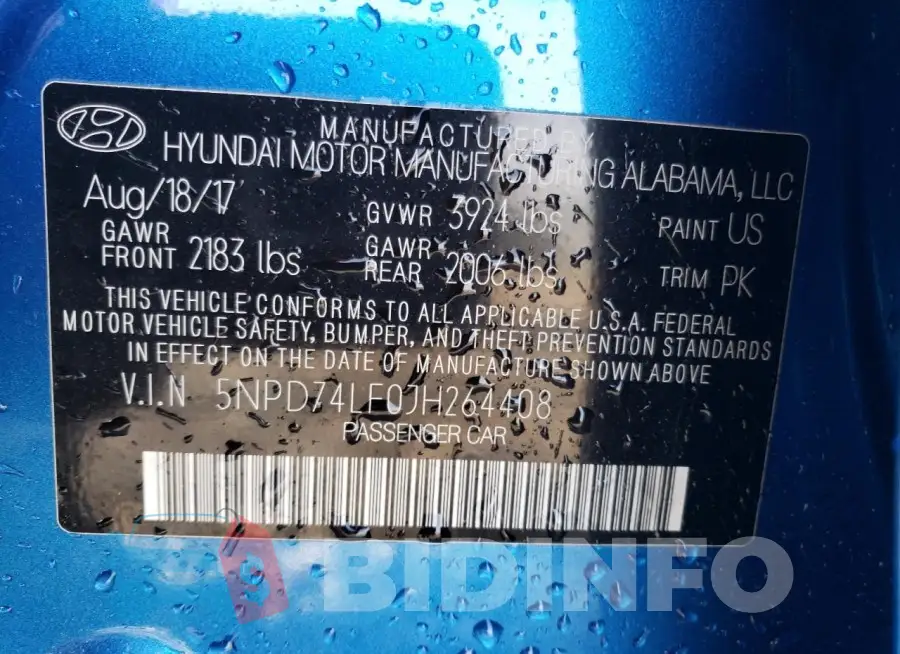5NPD74LF0JH264408 Photo# 13