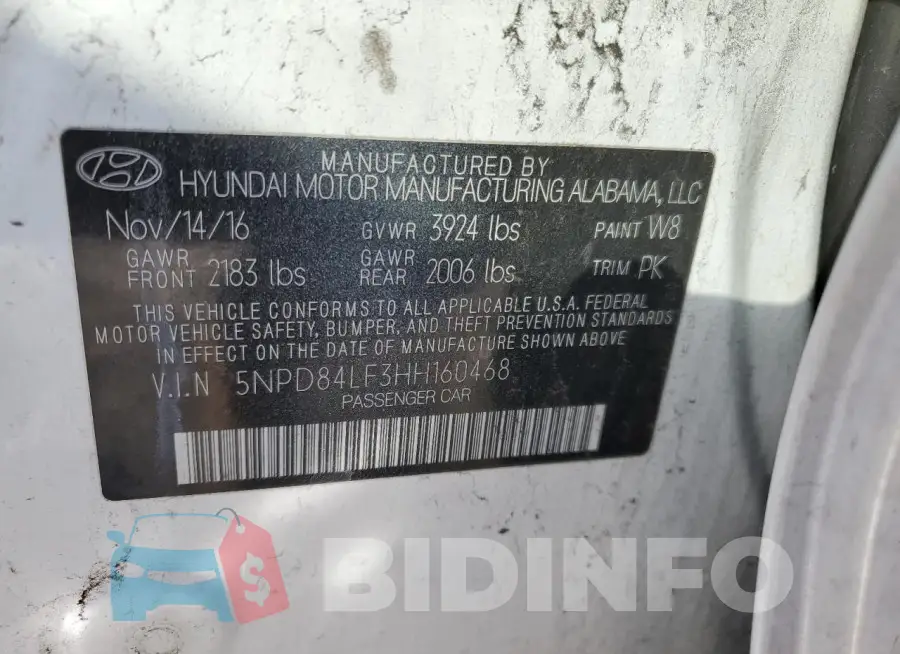5NPD84LF3HH160468 Photo# 12