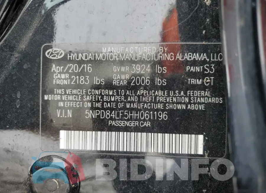 5NPD84LF5HH061196 Photo# 12