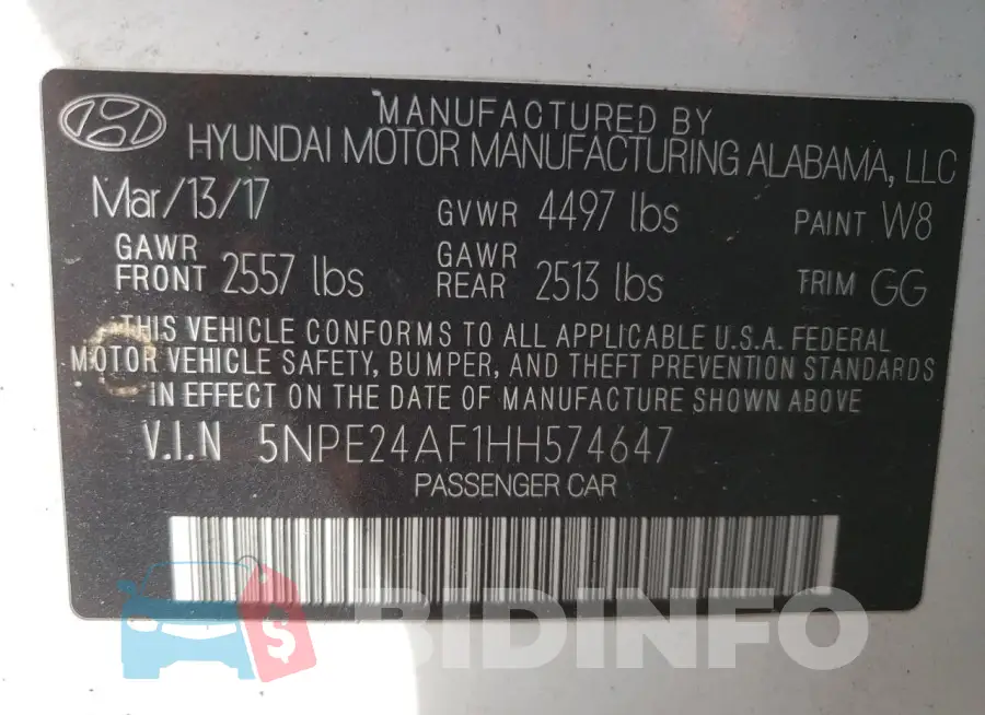 5NPE24AF1HH574647 Photo# 12