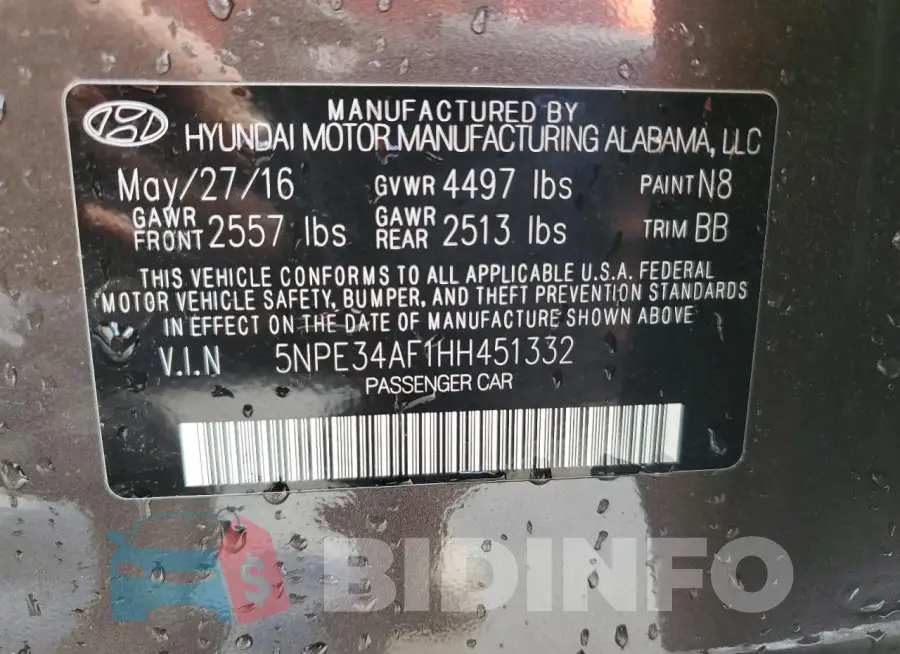 5NPE34AF1HH451332 Photo# 13