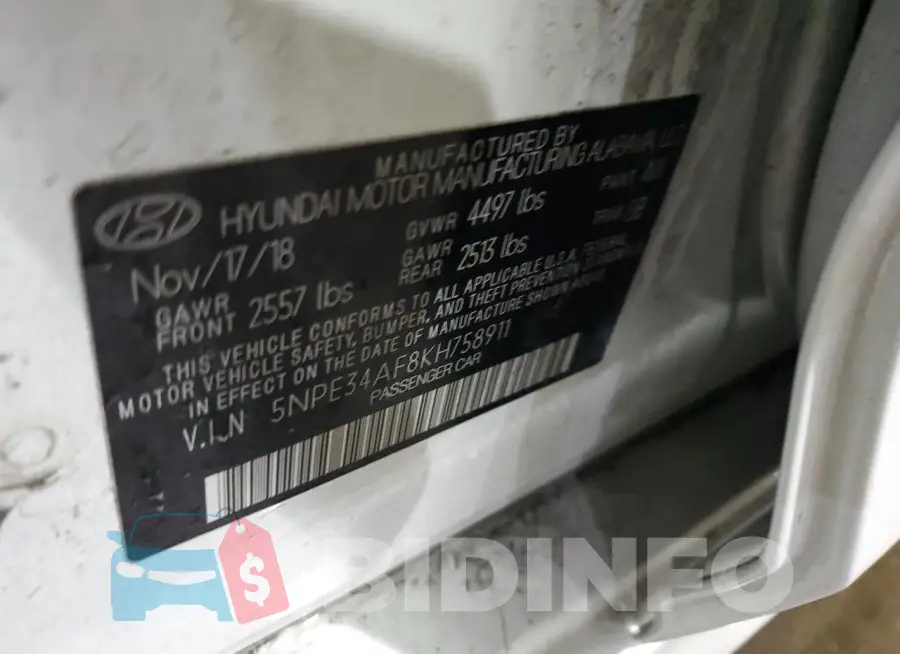5NPE34AF8KH758911 Photo# 13