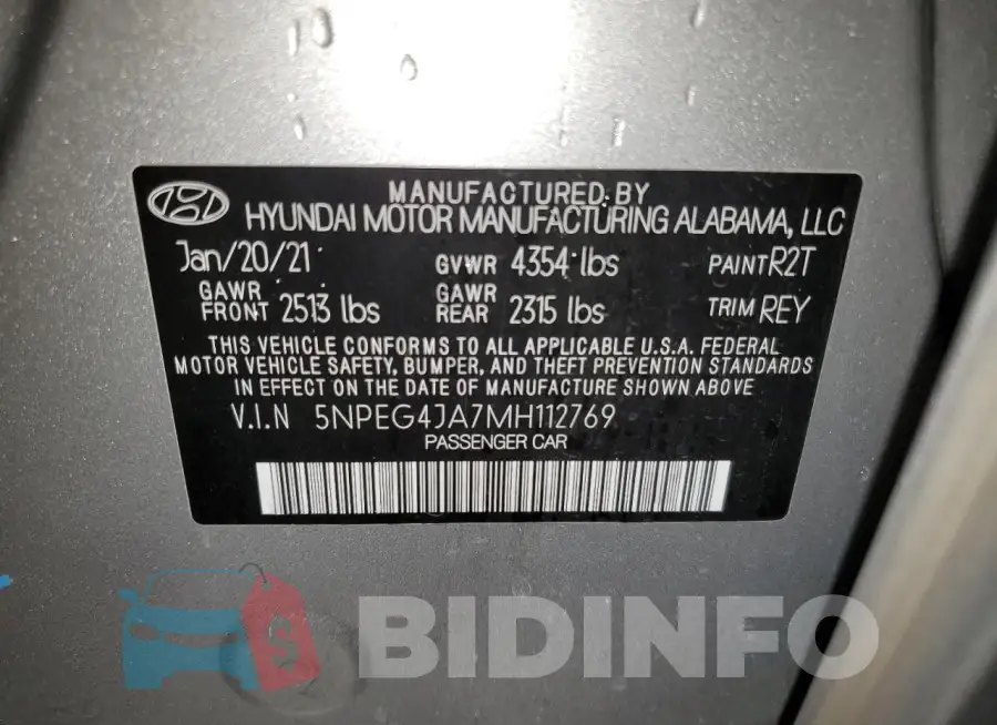 5NPEG4JA7MH112769 Photo# 12