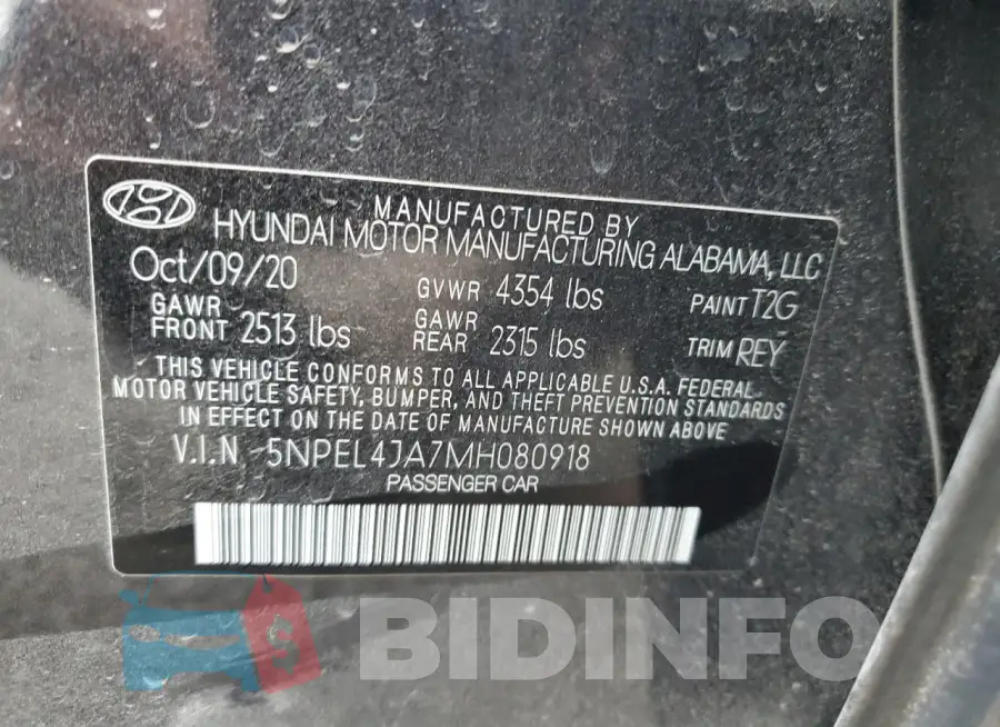 5NPEL4JA7MH080918 Photo# 12
