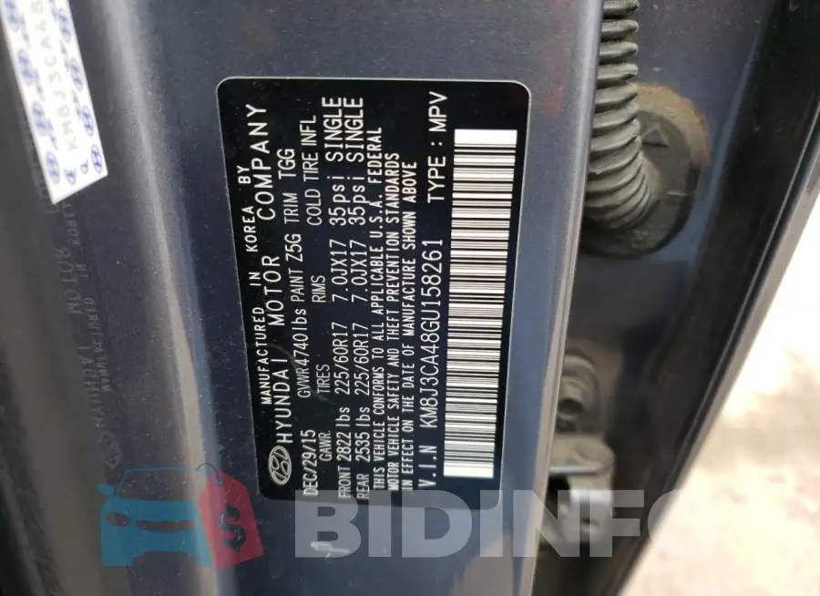 KM8J3CA48GU158261 Photo# 12