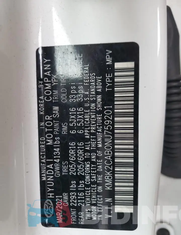 KM8K2CAB0NU759201 Photo# 12