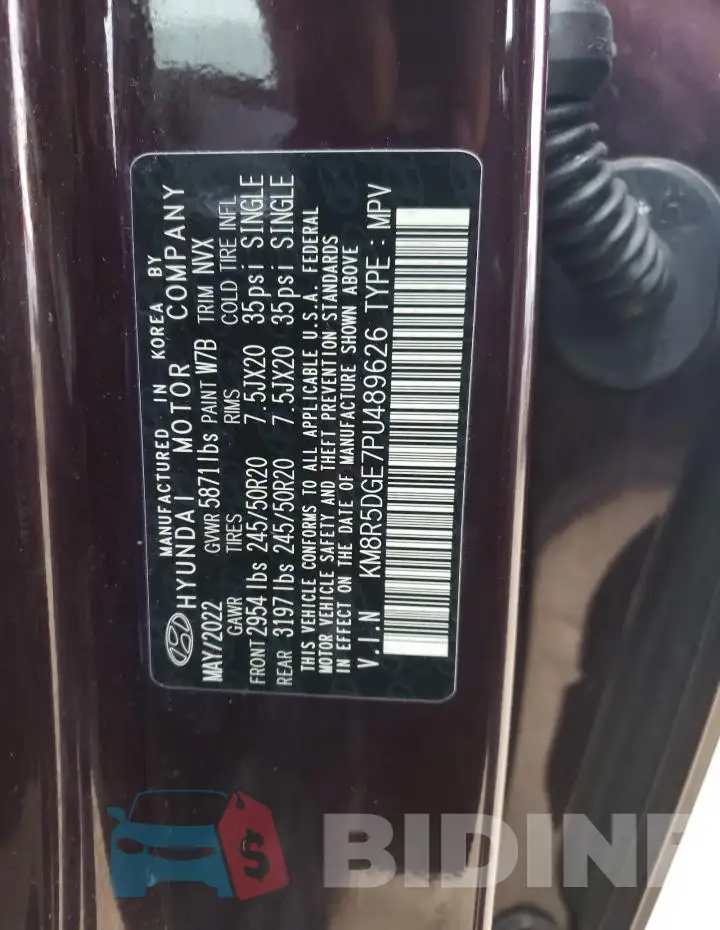 KM8R5DGE7PU489626 Photo# 13