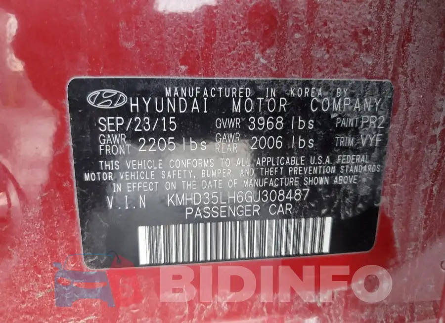 KMHD35LH6GU308487 Photo# 12