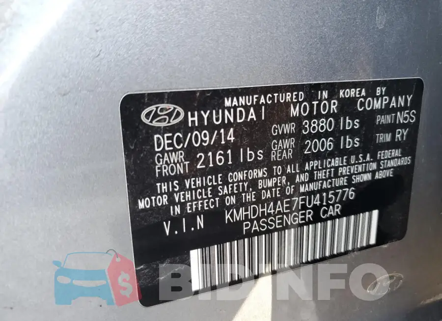 KMHDH4AE7FU415776 Photo# 12
