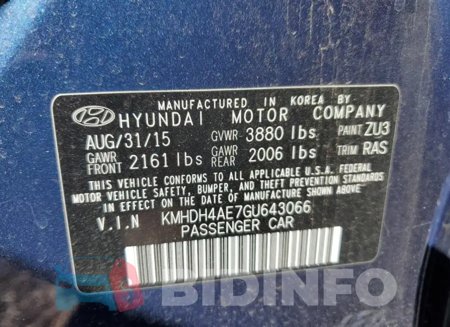 KMHDH4AE7GU643066 Photo# 12