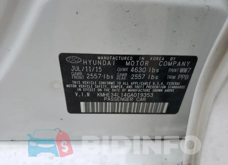 KMHE34L14GA019353 Photo# 12