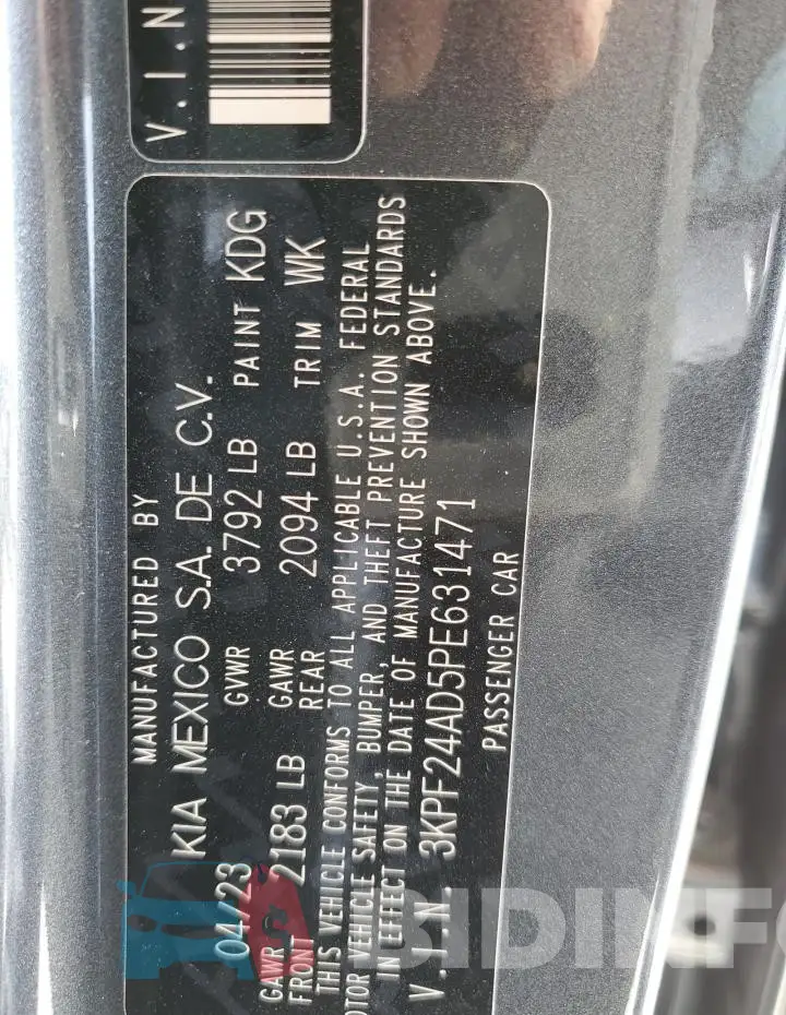 3KPF24AD5PE631471 Photo# 13