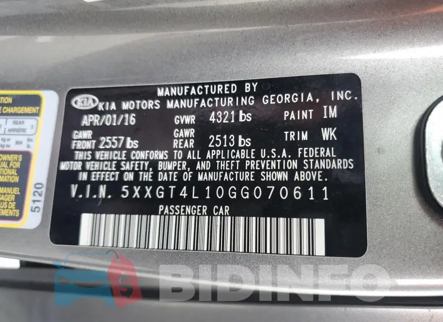 5XXGT4L10GG070611 Photo# 12