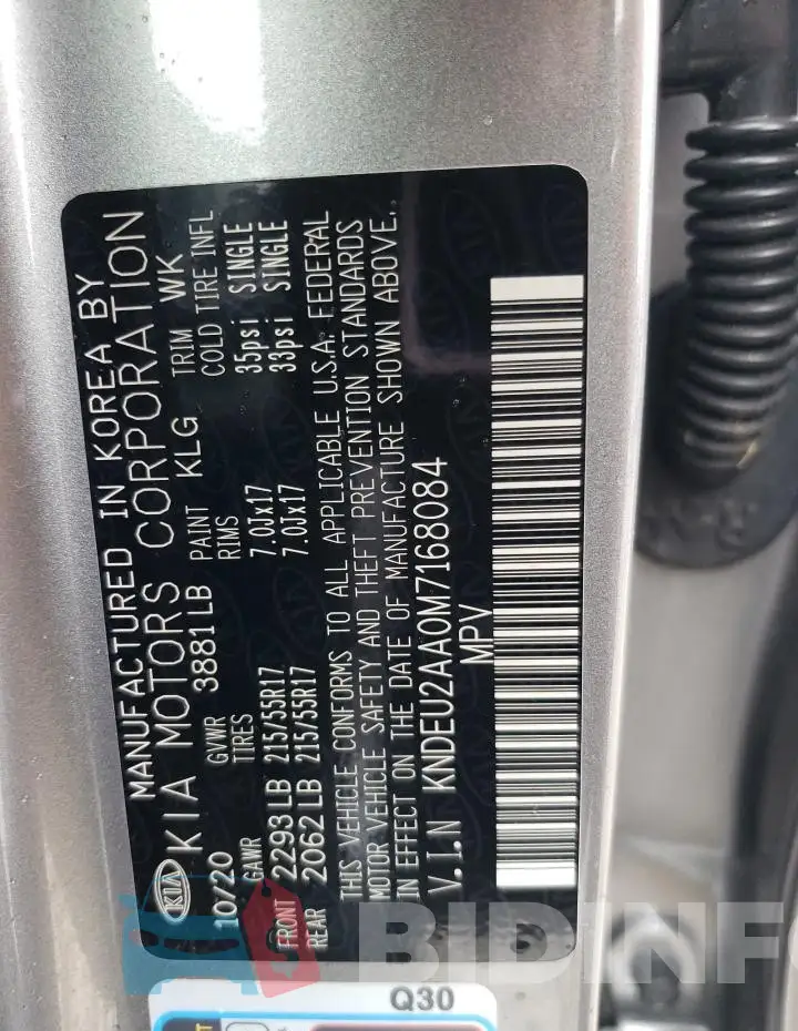 KNDEU2AA0M7168084 Photo# 12