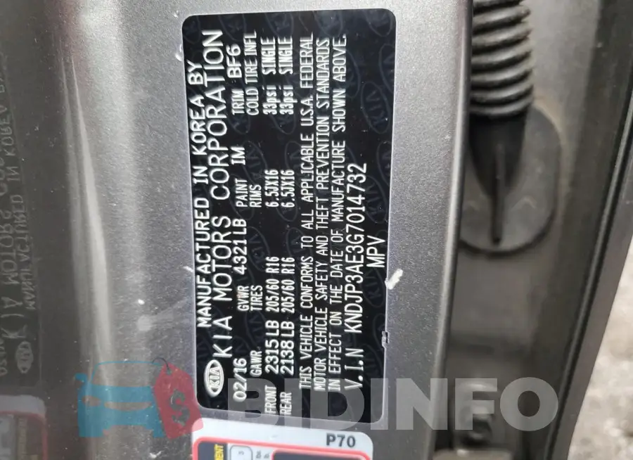 KNDJP3AE3G7014732 Photo# 12