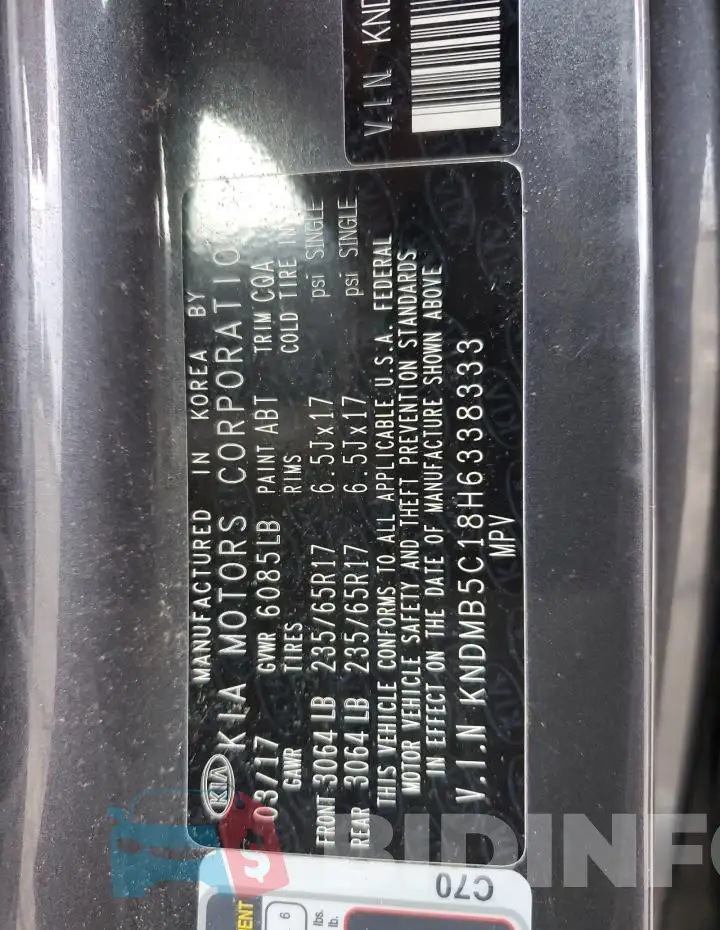 KNDMB5C18H6338333 Photo# 14