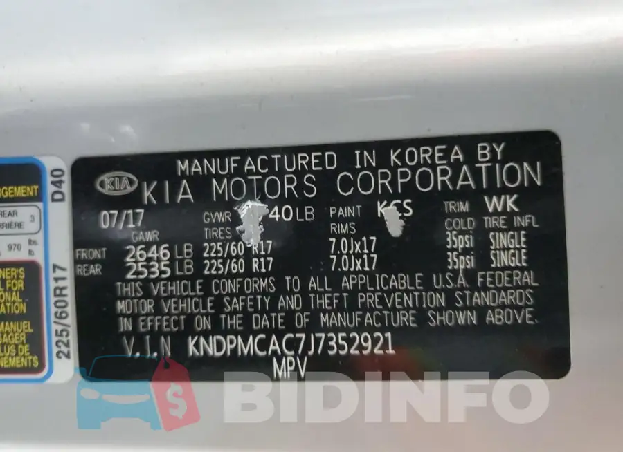 KNDPMCAC7J7352921 Photo# 12