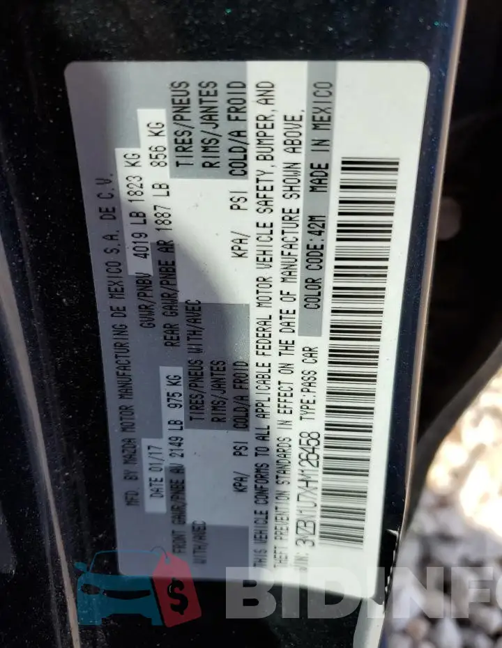 3MZBN1U7XHM126458 Photo# 12