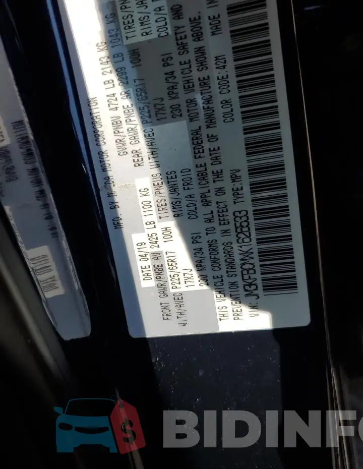 JM3KFBCMXK1626533 Photo# 12