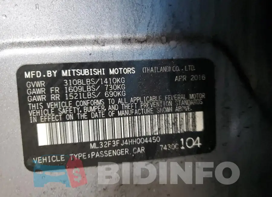 ML32F3FJ4HH004450 Photo# 13