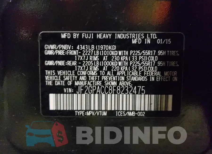 JF2GPACC8F8232475 Photo# 13