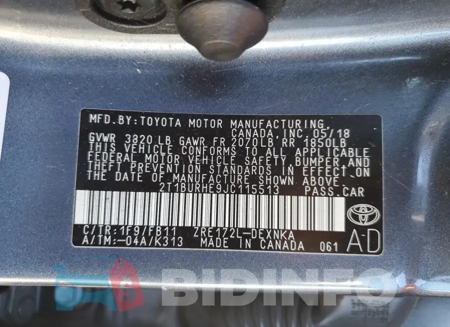 2T1BURHE9JC115513 Photo# 12