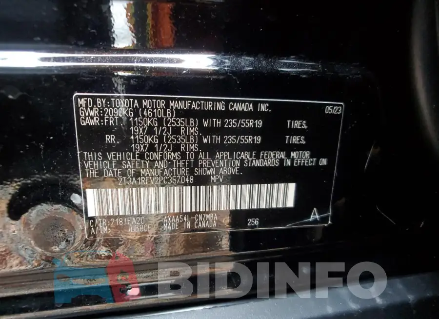 2T3A1RFV2PC357048 Photo# 12