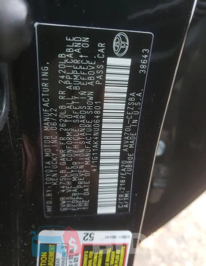 4T1G11AK4NU064801 Photo# 12