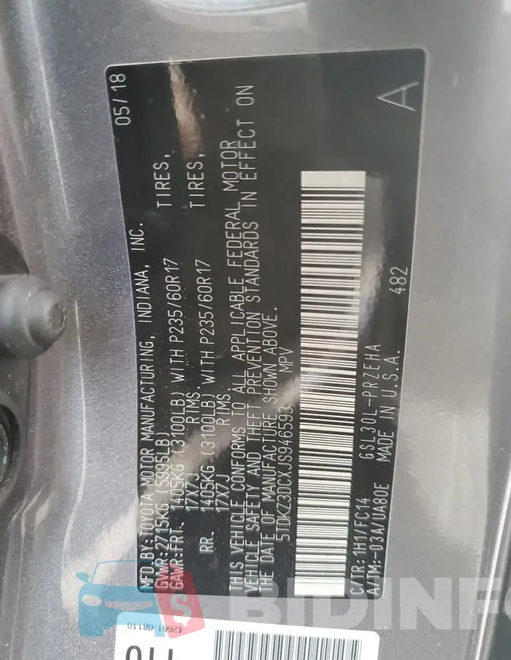5TDKZ3DCXJS946593 Photo# 14