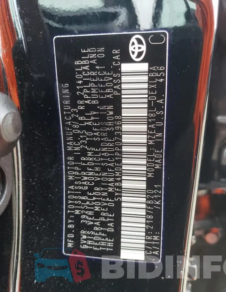5YFB4MDE1PP073968 Photo# 12