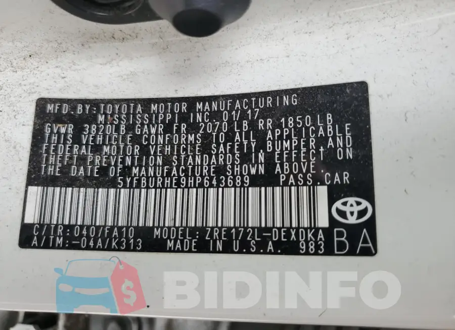 5YFBURHE9HP643689 Photo# 12