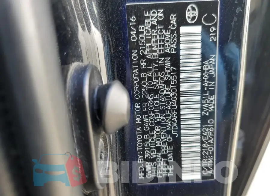 JTDKARFU4G3015517 Photo# 12